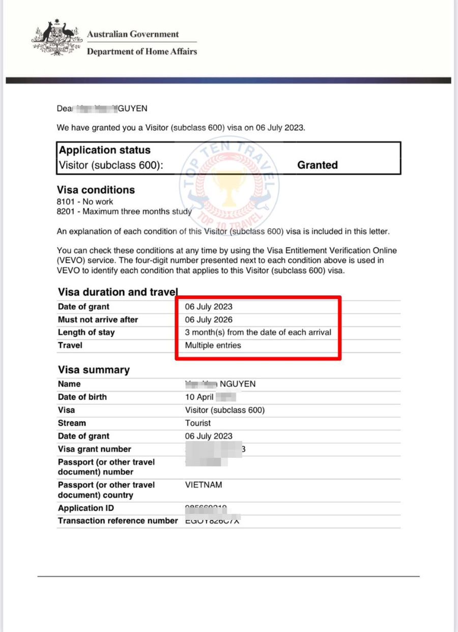 Những tấm visa thời hạn dài liên lục được trả về thành công